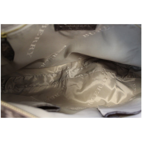 BURBERRY Large Python Leather Tote Shoulder Bag Brown