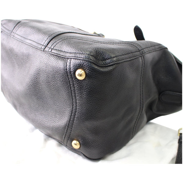 PRADA Cervo Antik Deerskin Leather Shoulder Bag Black BR3787