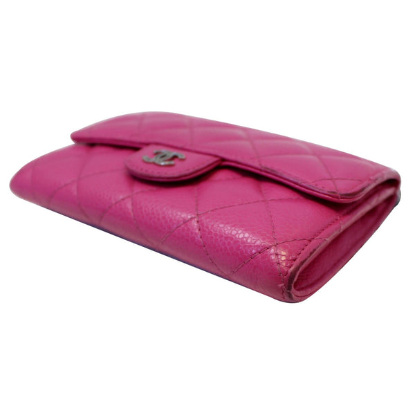 Chanel Wallet Classic Flap Caviar Leather Pink for sale