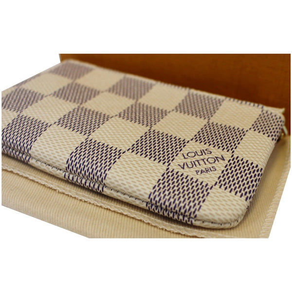 LOUIS VUITTON Key Coin Pouch Damier Azur White