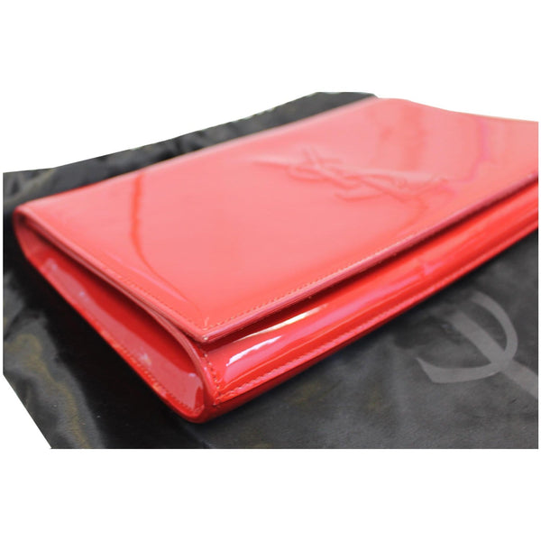 YVES SAINT LAURENT Large Belle de Jour Patent Leather Clutch Bag Red-US