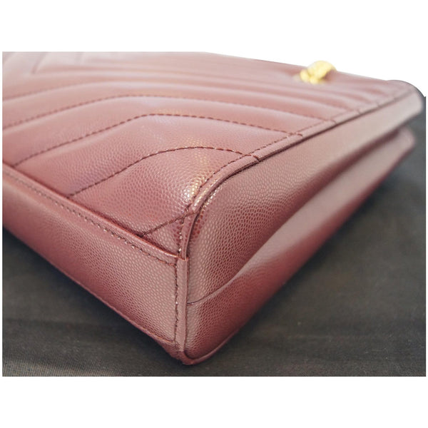 YVES SAINT LAURENT Tribeca Small Grain De Poudre Shopping Bag Burgundy - Last Call