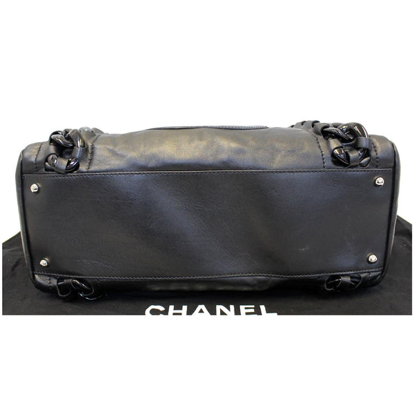 CHANEL Calfskin Rhodoid Modern Chain East West Tote Black-US