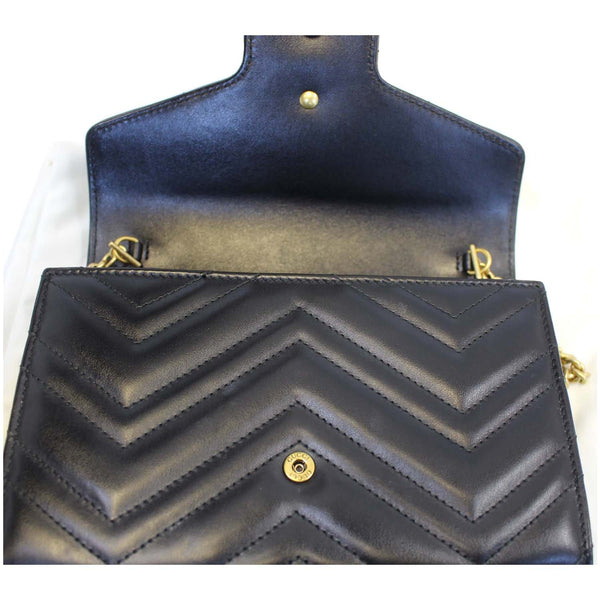 GUCCI GG Marmont Matelasse Black Leather Super Mini Crossbody Bag-US