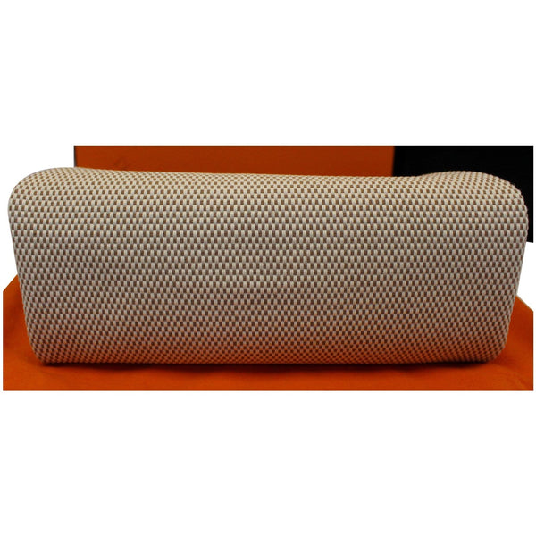 HERMES Herbag PM 30cm Leather Toile Bag Black/Off White-US