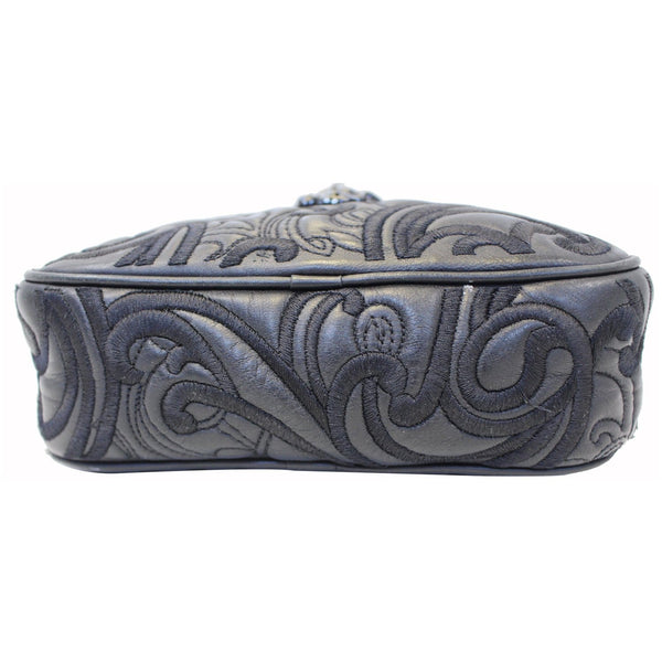 VERSACE Embroidered Baroque Shoulder Bag Black-US