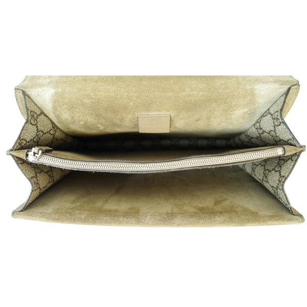 GUCCI Dionysus Medium GG Supreme Monogram Shoulder Bag Taupe