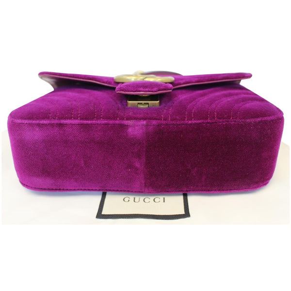 Gucci GG Marmont Velvet Mini Shoulder Crossbody Bag - bottom