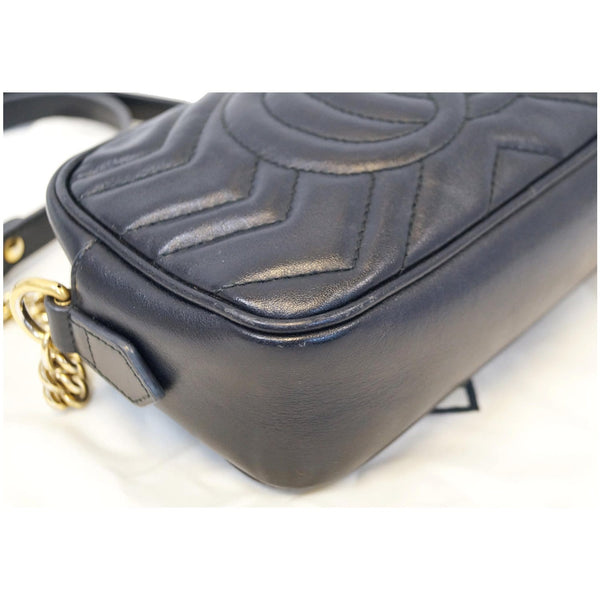 GUCCI GG Marmont Matelasse Mini Leather Crossbody Bag Black 448065