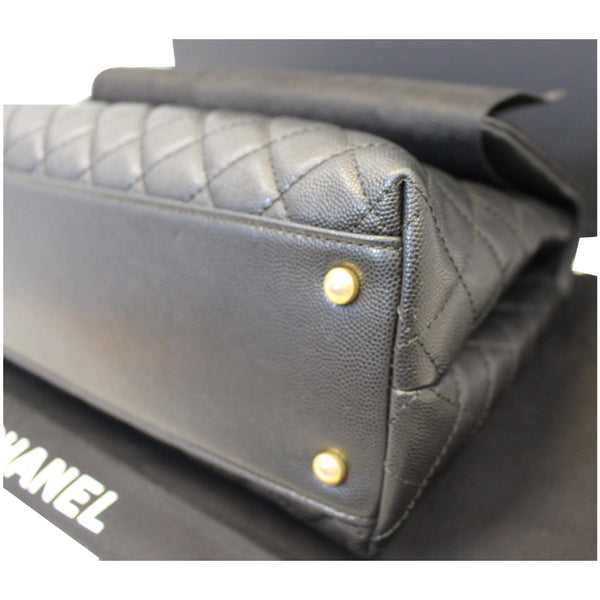 CHANEL Medium Coco Handle Caviar Leather Shoulder Bag Black