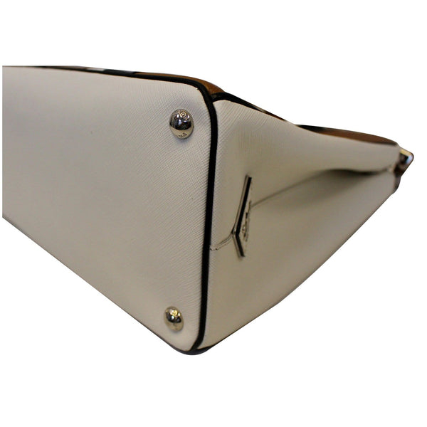 PRADA Galleria Baiadera Striped Leather Tote Bag - Bottom View