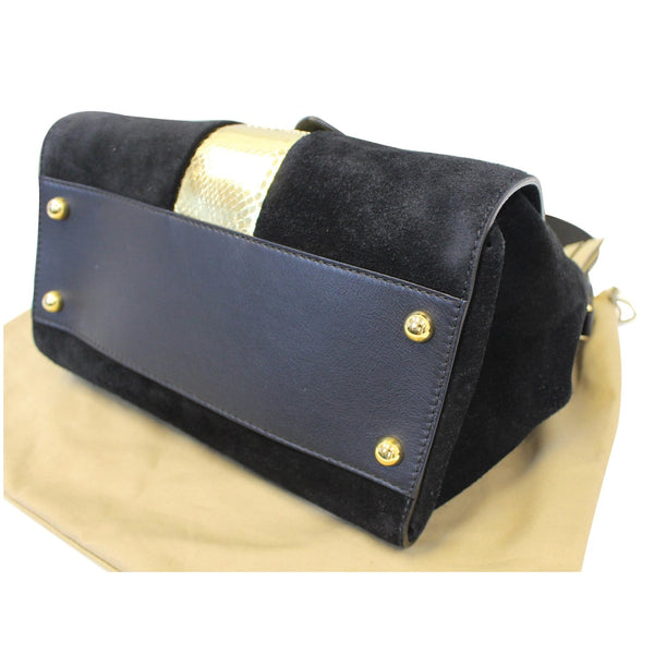 Burberry Tote Bag Leather Suede Snakeskin - Downside