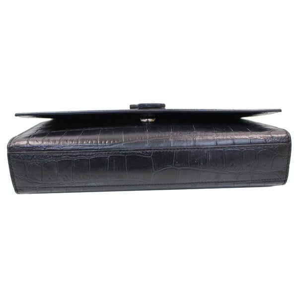 YVES SAINT LAURENT Kate Medium Crocodile Leather Bag Crossbody Bag Black