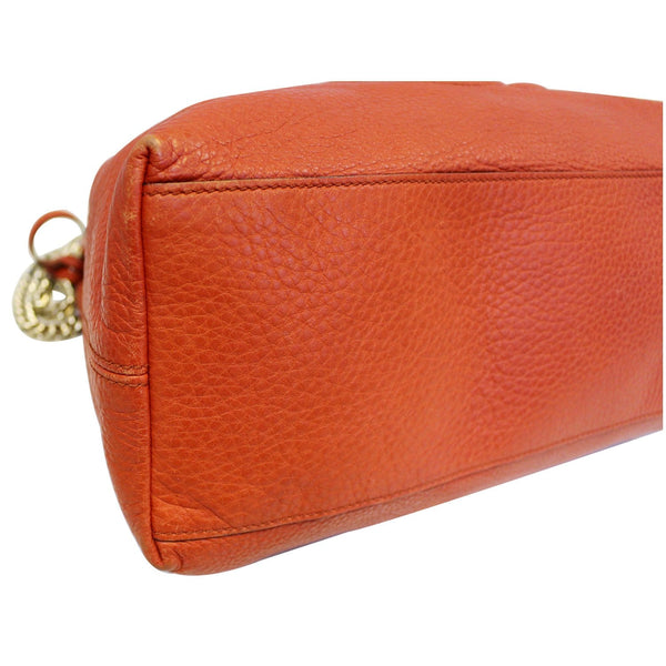 GUCCI Soho Pebbled Leather Chain Shoulder Bag Red 308982-US