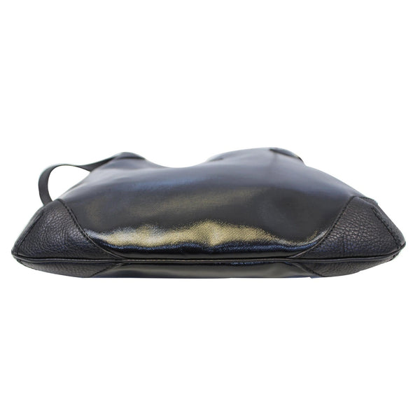 GUCCI Canvas Leather Trim Hobo Bag Black 257296