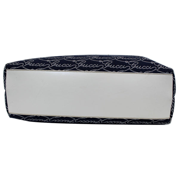 GUCCI Large Blue Canvas White Script Tote Bag 257245