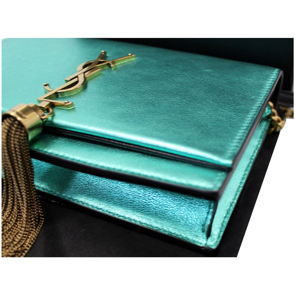 YVES SAINT LAURENT Small Kate Tassel Leather Crossbody Bag Teal