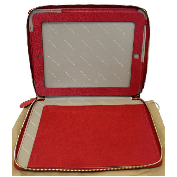 BURBERRY Check Leather iPad Cover Red-US