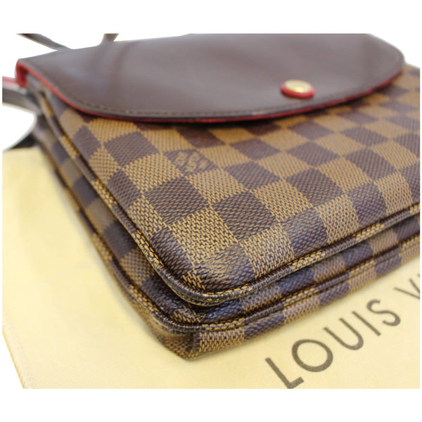 LOUIS VUITTON Twice Pochette Damier Ebene Crossbody Bag Brown