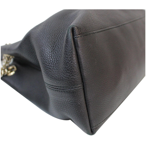 GUCCI Soho Pebbled Leather Chain Shoulder Bag 308982 Black