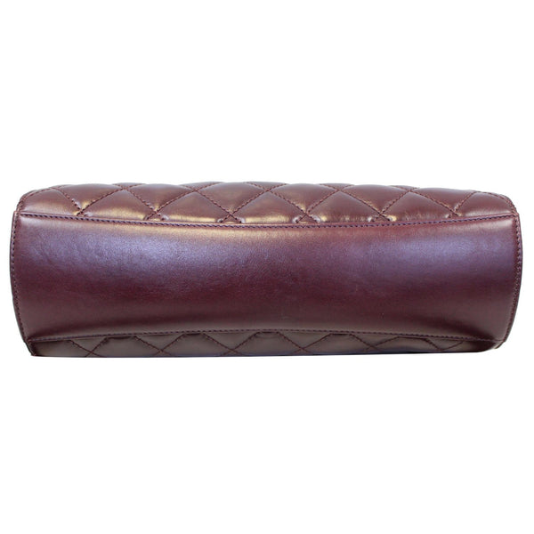 Chanel Flap Bag Quilted Sheepskin With Handle Burgundy bottom view