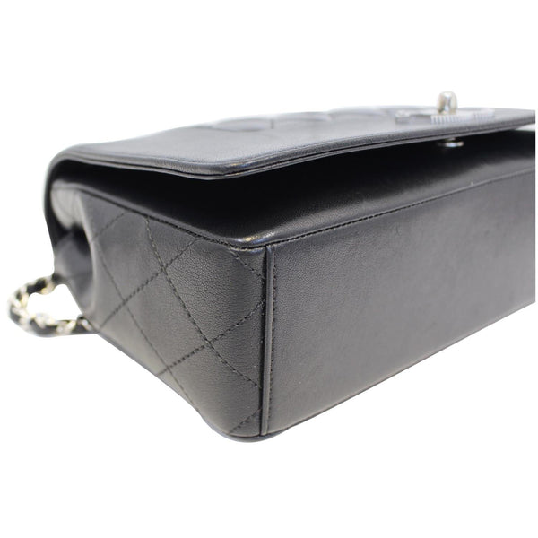 CHANEL Mademoiselle Vintage Flap Sheepskin Leather Shoulder Bag Black