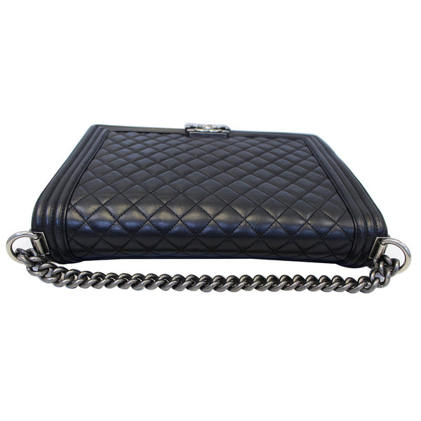 CHANEL Large Boy Flap Calfskin Quilted Leather Shoulder Bag Black-US