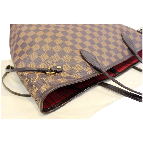 LOUIS VUITTON Neverfull MM Damier Ebene Tote Shoulder Bag Brown