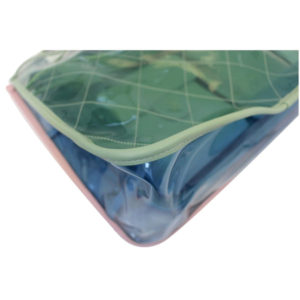 CHANEL Coco Splash Medium Lambskin PVC Quilted Shopping Bag Blue Green-US