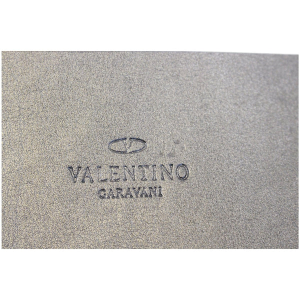 Valentino Logo Black Leather Belt Size 34-US