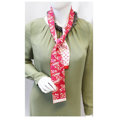 Louis Vuitton Monokinawa Pink Silk Bandeau Scarf-US
