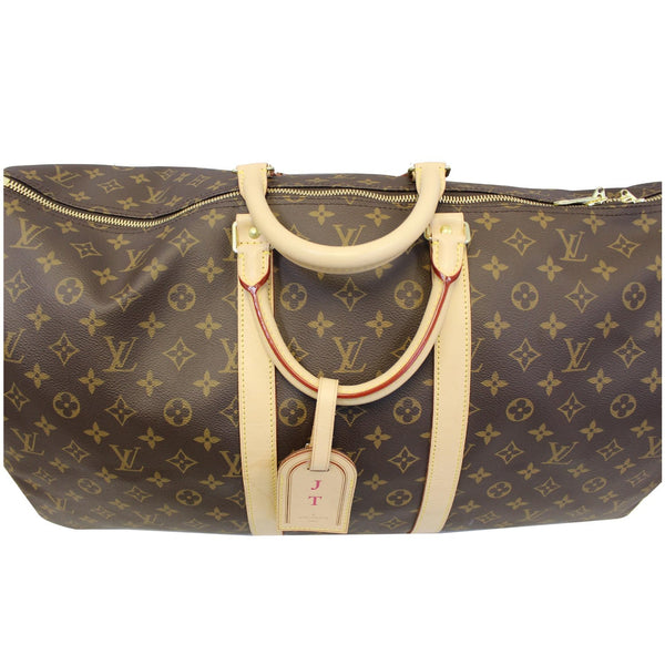 LOUIS VUITTON Keepall 55 Bandouliere Monogram Canvas Travel Bag Brown