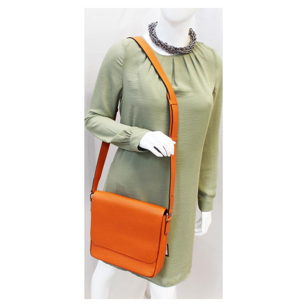 LOUIS VUITTON Taiga Leather Roman PM Messenger Bag Orange-US