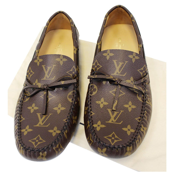 LOUIS VUITTON Arizona Moccasin Monogram Canvas Men's Shoes Loafers-US