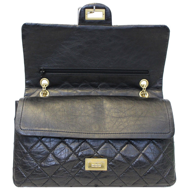 CHANEL 2.55 Reissue Calfskin Leather Flap Shoulder Bag Black-US