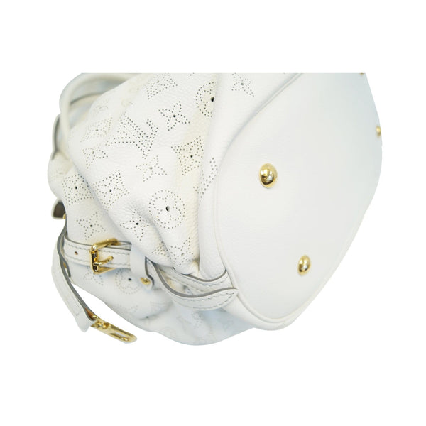 LOUIS VUITTON Mahina L Monogram Leather Shoulder Bag White