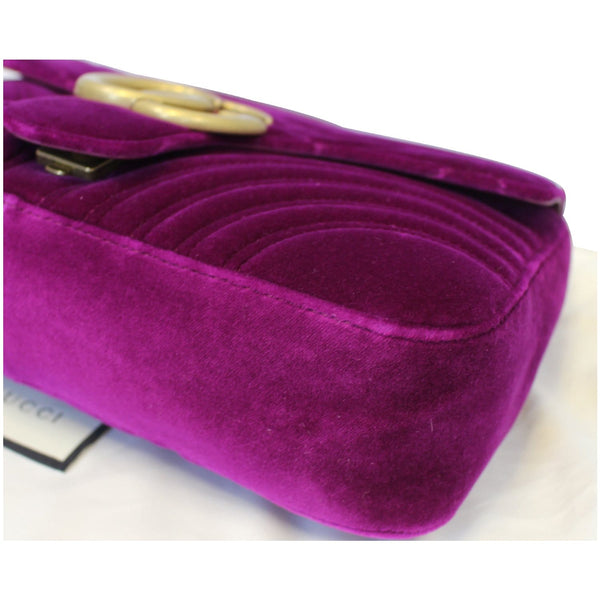 GUCCI GG Marmont Velvet Medium Shoulder Bag Purple 443496