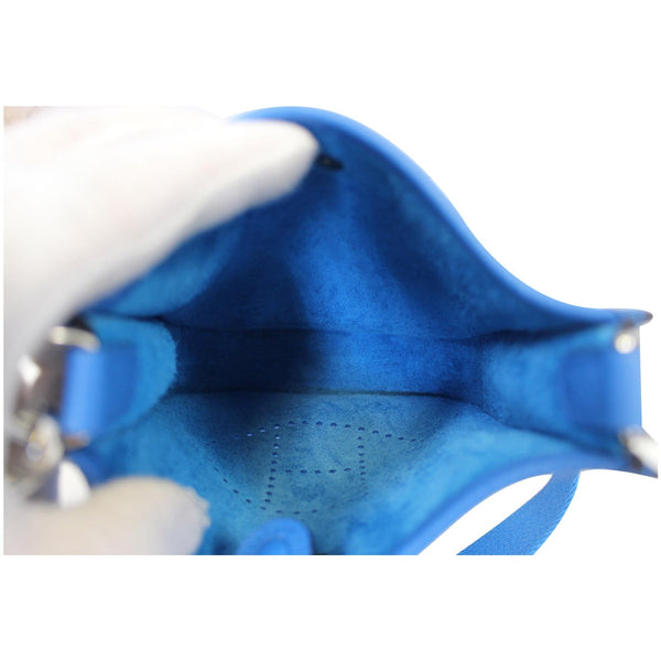 HERMES Evelyne III TPM Taurillon Clemence Shoulder Crossbody Bag Blue