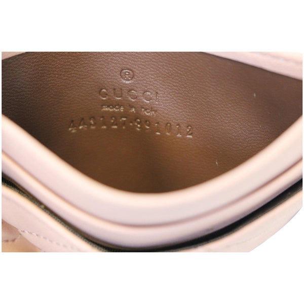GUCCI GG Marmont Leather Card Case Taupe Pink 443127