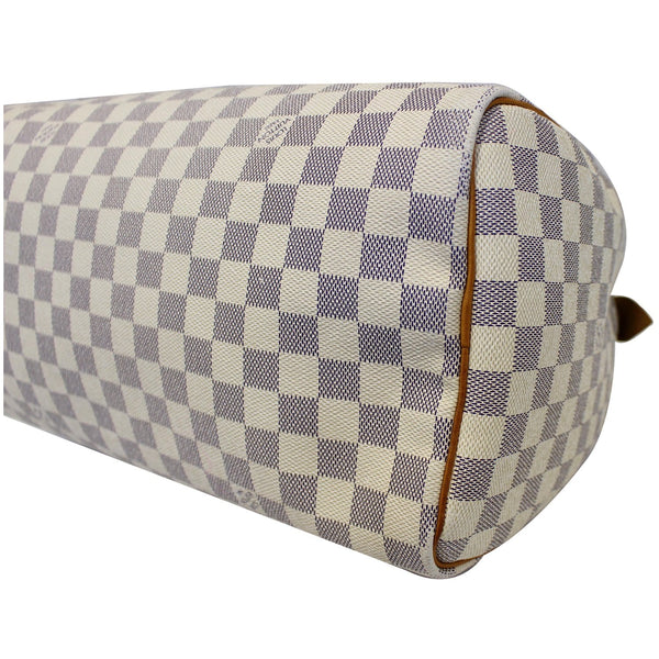 LOUIS VUITTON Speedy 30 Damier Azur Satchel Bag White