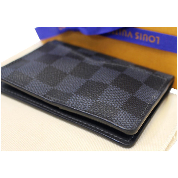 LOUIS VUITTON Pocket Organizer Damier Cobalt Canvas Card Case Navy Blue