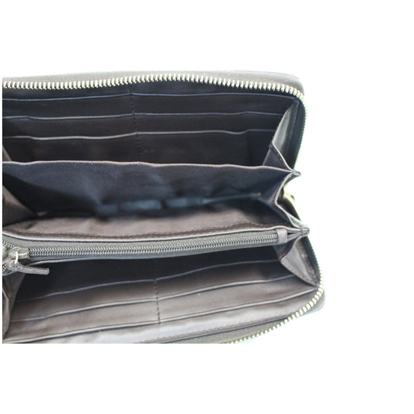 GUCCI Vintage Web GG Canvas Zip Around Wallet Beige