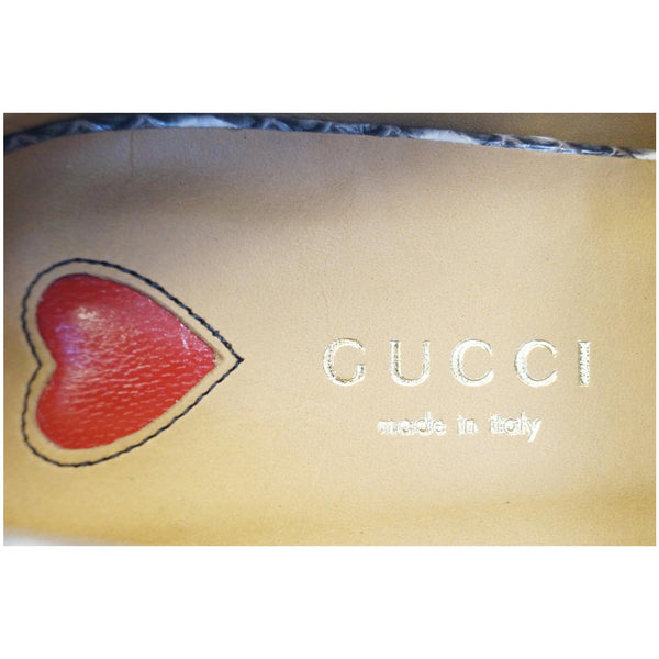 Gucci Mid-Heel GG Snakeskin Loafer Size US 7 Grey - Gucci logo