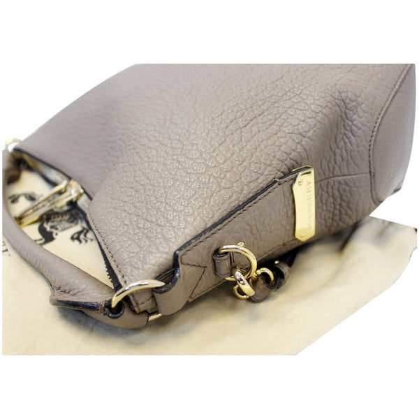 Burberry Leather Ledbury Grain Hobo Shoulder Bag -left side