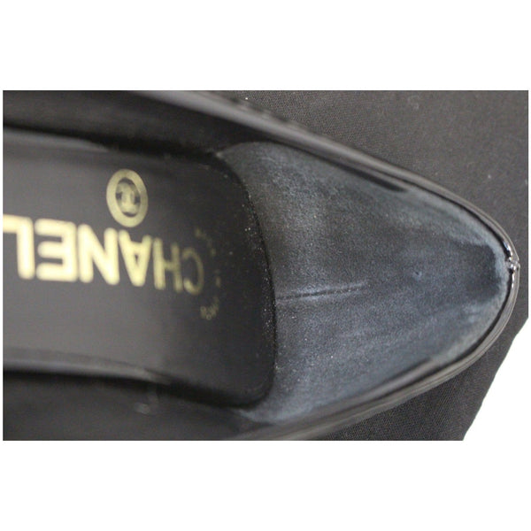 CHANEL Black Leather Open Toe Pumps 39.1/2 Black-US