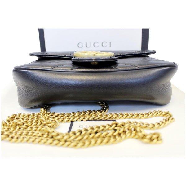 GUCCI GG Marmont Matelasse Black Leather Super Mini Crossbody Bag-US