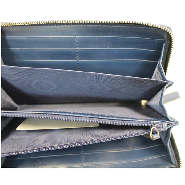 GUCCI Zip Around NY New York Yankees Patch Guccissima Wallet Blue - Last Call