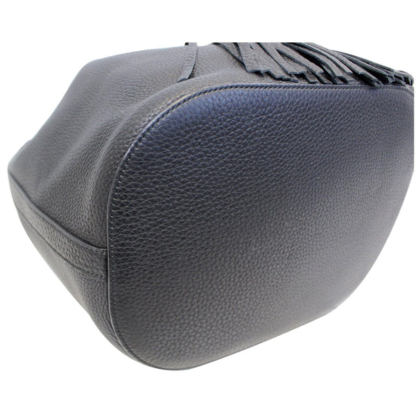 Gucci Miss Bamboo Leather Bucket Handbag black