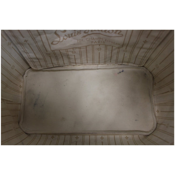 Louis Vuitton Neverfull MM Damier Azur Tote Bag White inside view