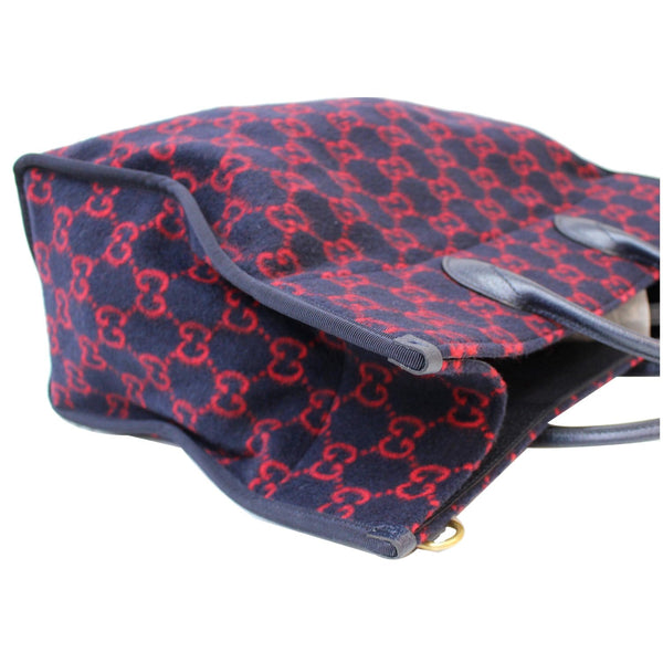 GUCCI GG Wool Tote Shoulder Bag Blue/Red 598169